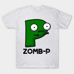 Zom-P Cute Halloween Zombie Alphabet P Pun T-Shirt